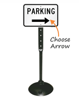 Parking Right Arrow Sign & Post Kit