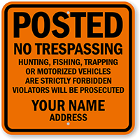 Private Property Trespassing Strictly Forbidden Custom Sign