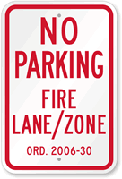 New Jersey, Princeton Fire Lane No Parking Sign
