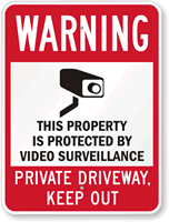 Property Protected by Video Surveillance Sign
