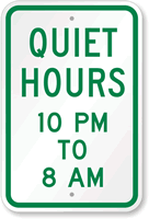 Quiet Hours   Church Sign