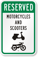 Reserved Motorcycles And Scooters with Graphic Sign