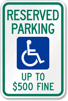 Reserved Parking Handicapped Sign