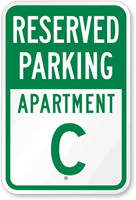 Reserved Parking Apartment C Sign