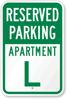 Reserved Parking Apartment L Sign