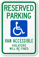 Van Accessible Sign with Wheelchair Graphic