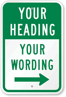 Customizable Add Heading, Wording Sign with Right Arrow
