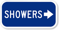 Showers (With Right Arrow) Sign