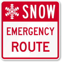 Snow Emergency Route Sign