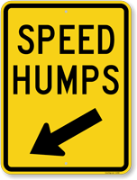 Speed Humps Sign with Arrow