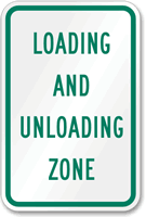 Loading And Unloading Zone Aluminum Reserved Parking Sign