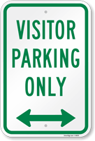 Visitor Parking Only with Directional Arrow Sign