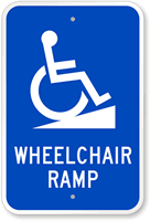 Wheelchair Ramp Sign (with Graphic)