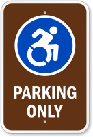 Parking Only With Updated Accessible Symbol Sign