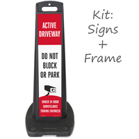 Active Driveway Do Not Block LotBoss Portable Sign Kit