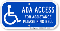 For Assistance Please Ring Bell ADA Access Sign