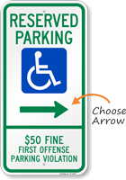 Alabama Reserved Accessible Parking Sign with Arrow