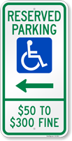 Missouri Reserved Accessible Parking Sign with Arrow