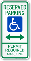 Montana Bidirectional Reserved ADA Parking Sign
