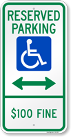 North Dakota Reserved ADA Parking Sign with Arrow