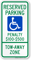 Virginia Reserved Accessible Parking, Tow-Away Zone Sign