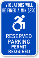 Connecticut Reserved Parking Permit Required Sign