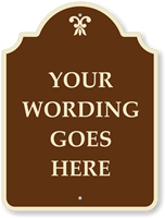 Custom Palladio Designer Sign with Motif Brown Reverse