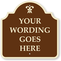 Custom Brown Reverse Designer Palladio Sign with Motif