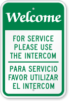 Bilingual For Service Please Use The Intercom Sign