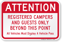 Attention   Registered Campers And Guests Only Sign
