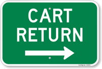 Cart Return Directional Golf Course Sign