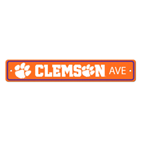 Clemson University Tiger Paw Primary Logo Street Sign