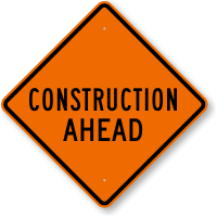 Construction Ahead Road Work Sign