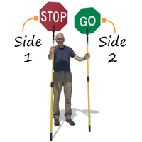 Crossing Guard Stop Go Sign Pole
