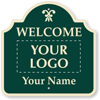 Custom Welcome Add Motif, Logo And Name Sign