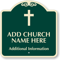 Custom Designer Church Parking Sign