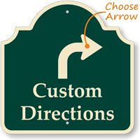 Customizable Directions Palladio Sign, Ahead Arrow