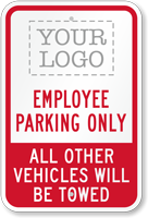 Custom Employee Parking Only Logo Sign