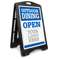 Custom Outdoor Dining Open: Upload Your Logo