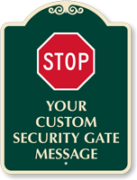 Customizable Security Gate Sign