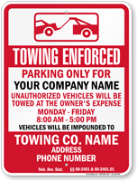 Custom Nebraska Tow-Away Sign
