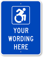 Custom Updated ADA Compliant Accessiblity Symbol Sign