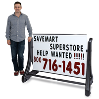 Deluxe Swinger Changing Message Sidewalk Sign   White
