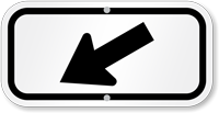 Downwards Pointing Black Arrow Supplemental Parking Sign