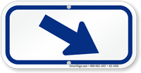 Downwards Right Arrow, Supplemental Parking Sign, Blue