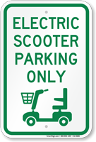 Electric Scooter Parking Only, Reserved Parking Sign