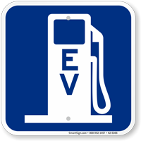 EV Electric Vehicle Charging Station Sign