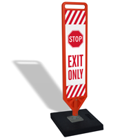 Exit Only And Slow Flexpost Portable Paddle Sign Kit