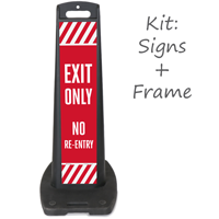 Exit Only No Re-Entry Lotboss Portable Sign Kit