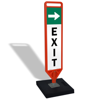 Exit With Arrow Flexpost Portable Paddle Sign Kit